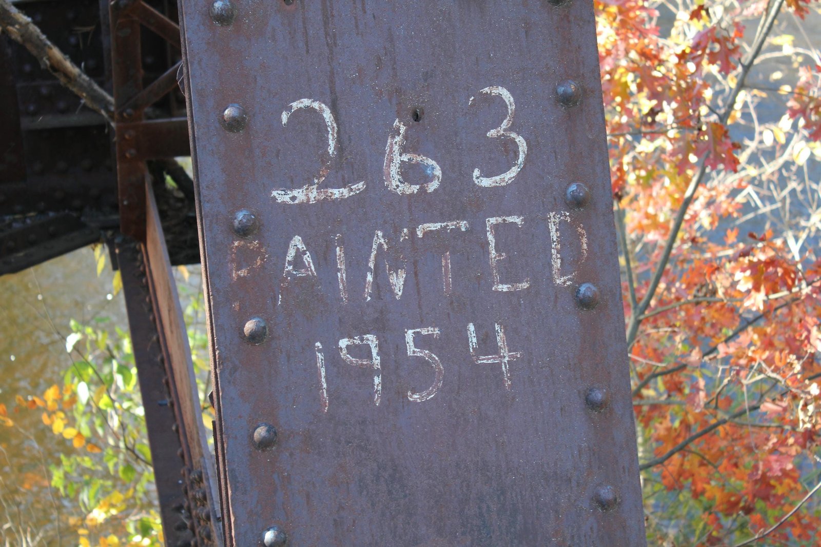 Bridge number and painted date